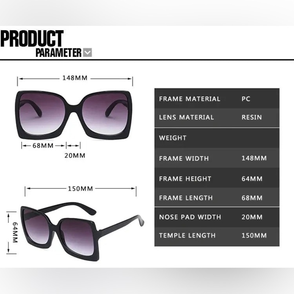 Oversized Statement Tortoise Shell Gradient Squar… - image 7